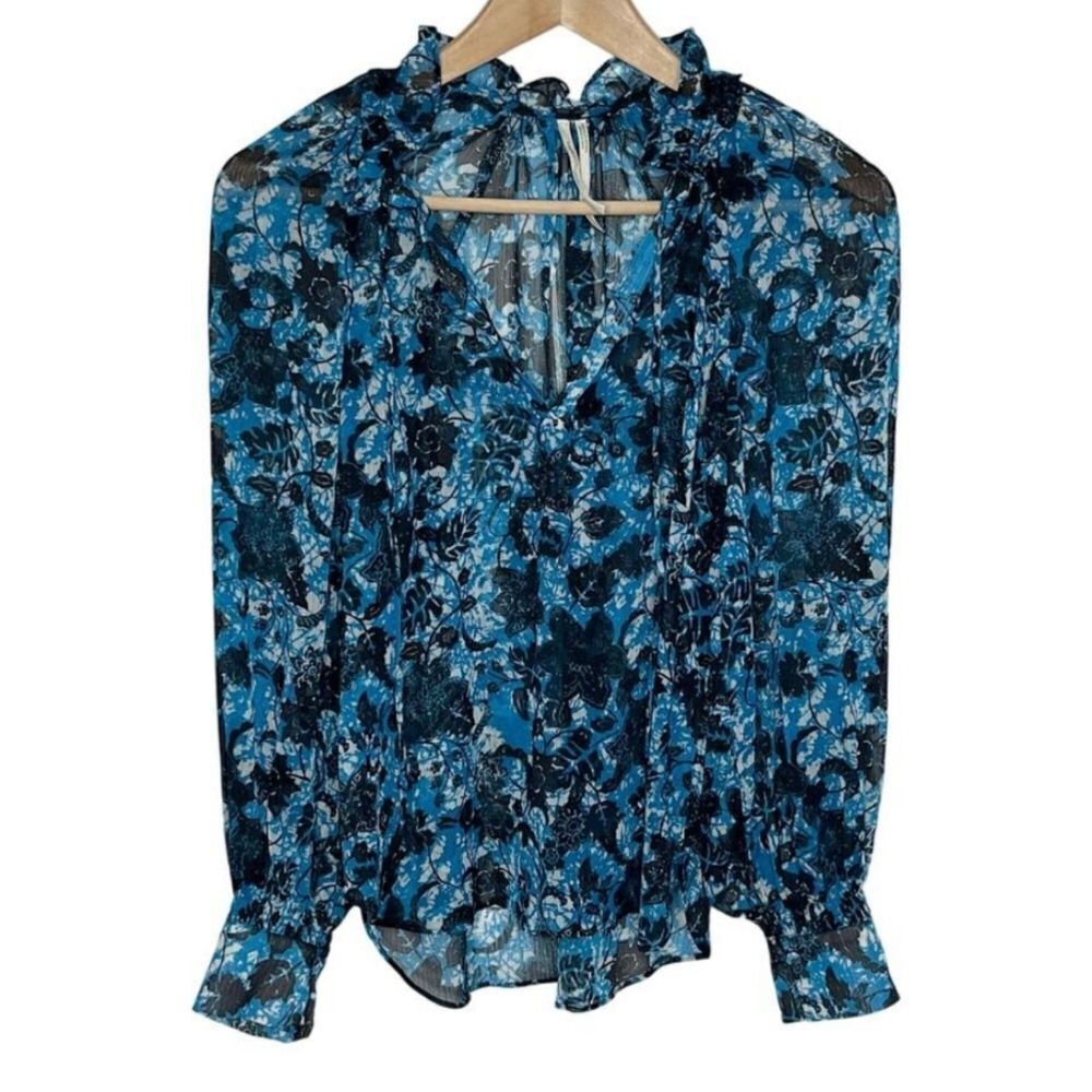 Anthropologie Floral Peasant Blouse XSMALL - Picture 2 of 10